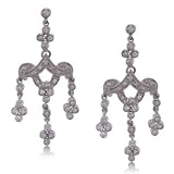 Dangling 14KT White Gold Chandelier Diamond Earrings