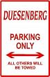 DUESENBERG PARKING sign street classic car