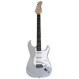 39 Inch Silver Electric Guitar with Carrying Bag and Accessories