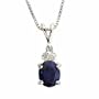 Sterling Silver Oval Simulated Tanzanite CZ with three Simulated Diamond CZ stones