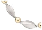 14k Yellow and White Gold Twisted Asymmetrical Necklace, 18"