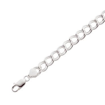 Childrens Toyshop  Jewelry : Sterling Silver Double Link 7in Charm Bracelet
