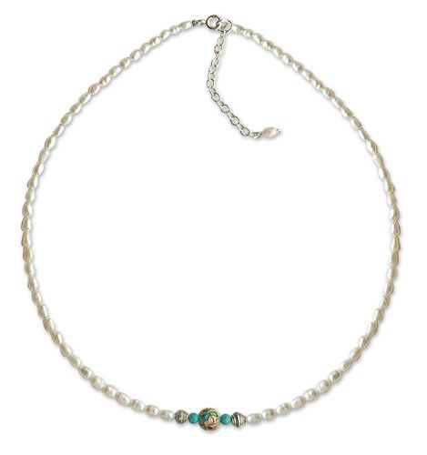 Pearl and turquoise strand 18 L