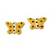14K Yellow Gold Children's Yellow Enamel Butterfly Earrings