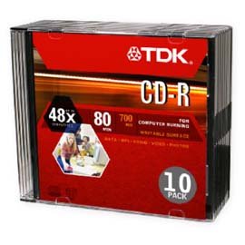 TDK 80-Min 700MB Music CD-R - 10Pk