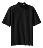 Sport-Tek Pima-Tek Short Sleeve Mock, L, Black