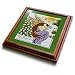 SmudgeArt Angel Designs - Angel Playing Harp In A Garden - Christmas Art 9 - Trivets