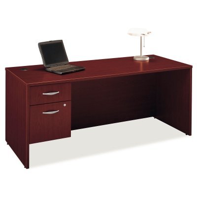 Buy Cheap Bush Series C 72 Inch Desk with Pedestal File In Mahogany - BHI439