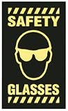 Safety Coil Mats, 3' X 5', SAFETY GLASSES (W/GRAPHIC)