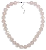 Sterling Silver 12mm Rose Quartz Bead Necklace, 16"
