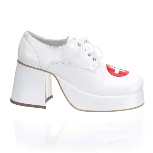 *JAZZ-03 - MEN WHITE PAT NURSE DISCO SHOES