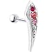 Silver 925 Rose Cubic Zirconia Left Cartilage Earring