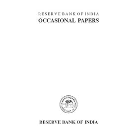 Occasional Papers - Reserve Bank of India by 