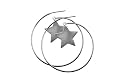 Delicate Sterling Silver Hoop Earrings With 5 Pointed Star Attached
