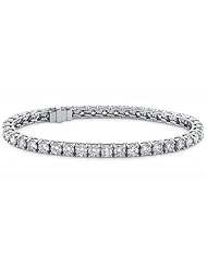 5.50 ct Ladys Round Cut Diamond Tennis Bracelet In 14 Karat White Gold