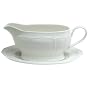 Mikasa Antique White Gravy Boat and Stand