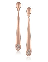 T Tahari Polished Linear Pave Drop Earrings