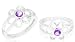 Round Cut Amethyst Flower Shaped Toe/Pinky Ring Sterling Silver