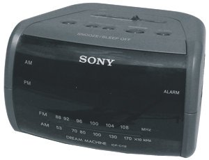 Wired Alarm Clock Hidden Camera Black and White