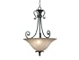 Kenroy Home 80282GBRZ Coronation Three-Light Pendant with 18-Inch Glass Shade