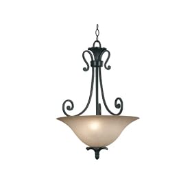Kenroy Home 80282GBRZ Coronation Three-Light Pendant with 18-Inch Glass Shade by Kenroy Home