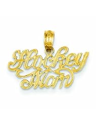 14K Gold Hockey Mom Pendant