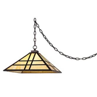 Tiffany Glass Swag Plug-In Style Chandelier