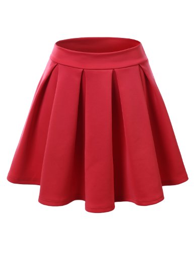 J.TOMSON Women's Classy Basic All Around Pleated Skater Skirt