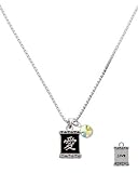 Chinese Character Symbols – Love Charm Necklace with AB Swarovski Crystal Drop