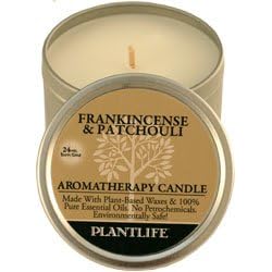 Frankincense & Patchouli 100% Essential Oil Aromatherapy Candle- 24 hr. burn time