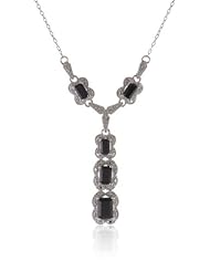 Sterling Silver Genuine Sapphire Y-Shaped Necklace, 18"