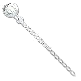 Sterling Silver 10 inch Hollow 3-Dimensional Sun & Moon Anklet - 10 inch