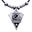 Atlanta Falcons Leather Necklace w/Beads & Pewter Pendant - NFL Football Fan Shop Sports Team Merchandise