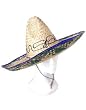 18" Adult Mexican Costume Sombrero Hat With Blue Trim
