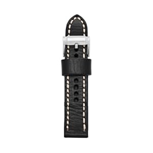 Fossil Watches, Men's Leather 22Mm Watch Strap - Black