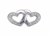 Ladies 0.08ct Diamond Double Heart Pendant