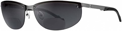 Dual Power Eyewear NV1 Stainless Steel Smoke Lens 1.50 Bifocal Sunglasses
