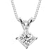 Platinum Princess Cut Diamond Solitaire Pendant (HI/SI, 1/4 ct. tw.)