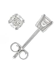 0.30Ct Round Diamond Solitaire Stud Earrings 925 Sterling