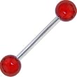 Red MIRACLE BALL Barbell Tongue Ring