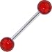 Red Miracle Ball Barbell Tongue Ring