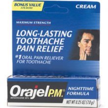 Orajel Maximum Strength Nighttime Toothache Pain Relief Cream-0.25oz
