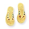14k Gold Rainbow Enameled Flip Flop Post Earrigns