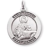 Sterling Silver St Daniel Medal and 20-inch Chain