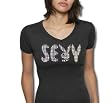 Playboy Sexy Girls V-Neck Shirt (Black) #15