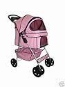 New 4 Wheel Deluxe Pet Dog Cat Stroller Pink