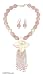 Rose quartz and pearl jewelry set, 'Garden' 0.8 W 17.7 L
