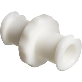 Value Plastics Female Luer Thread Style Coupler, White Nylon (Pack of 25)