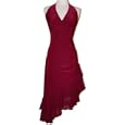 Ruched Ruffle Halter Salsa Dress