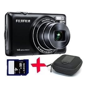 Fuji JX370 black Digital Camera +4GB + Hard Case (Fujifilm Finepix 14MP 5x Optical Zoom 2.7" LCD)
